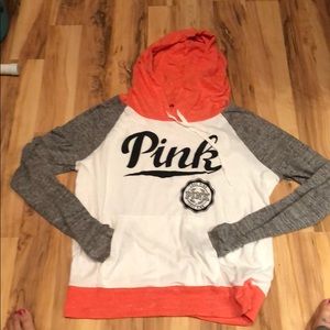 Pink by VS thin hoodie with front pocket